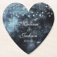 Watercolor Starry Night Celestial Wedding Monogram