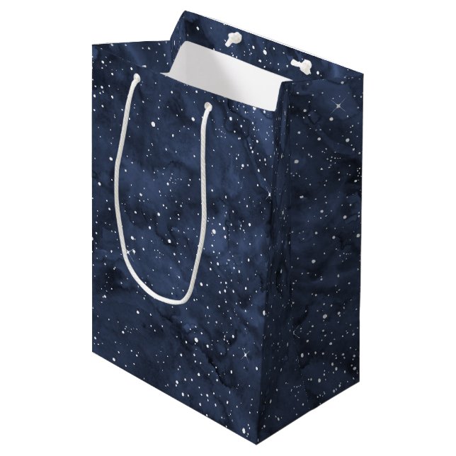 Watercolor Starry Skies Medium Gift Bag (Front Angled)