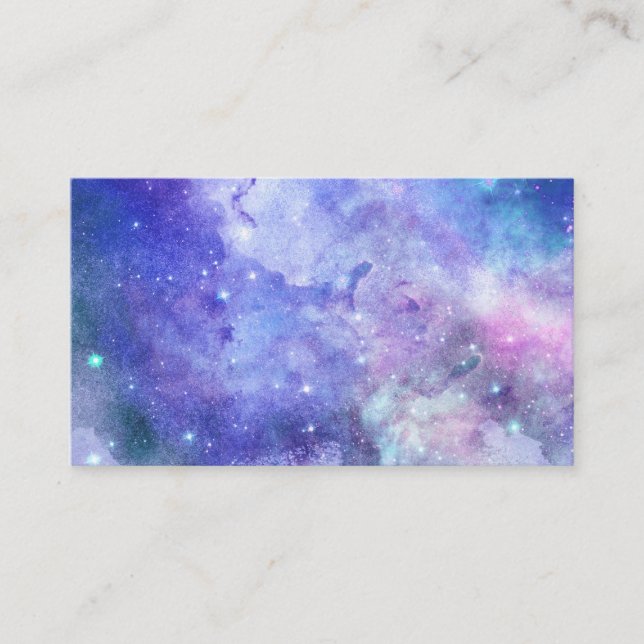 Watercolor Starry Sky Space Lover Galaxy Stars Business Card (Front)