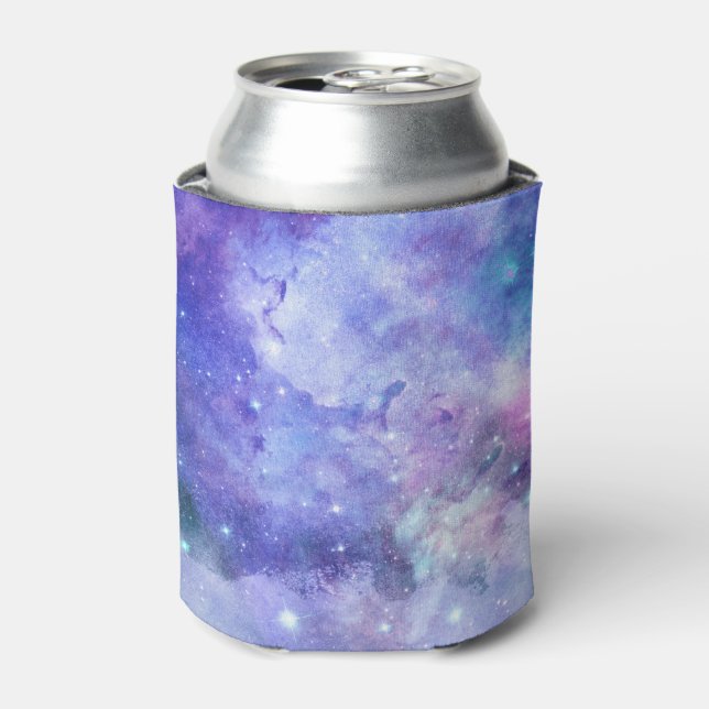 Watercolor Starry Sky Space Lover Galaxy Stars Can Cooler (Can Front)