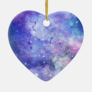 Watercolor Starry Sky Space Lover Galaxy Stars Ceramic Tree Decoration