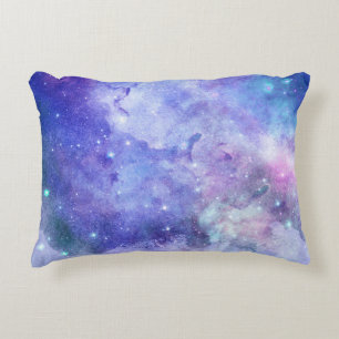 Watercolor Starry Sky Space Lover Galaxy Stars Decorative Cushion