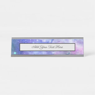 Watercolor Starry Sky Space Lover Galaxy Stars Desk Name Plate