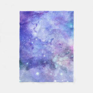 Watercolor Starry Sky Space Lover Galaxy Stars Fleece Blanket