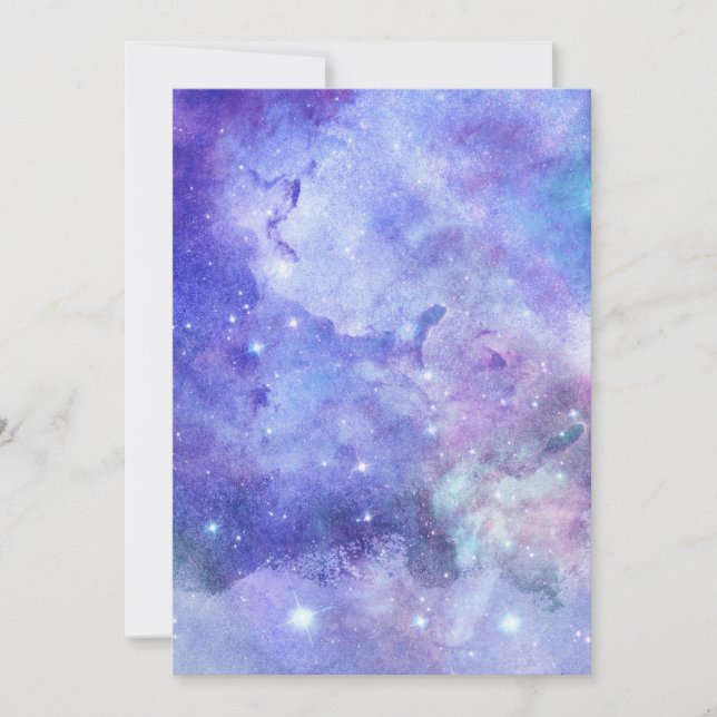 Watercolor Starry Sky Space Lover Galaxy Stars Thank You Card (Front)