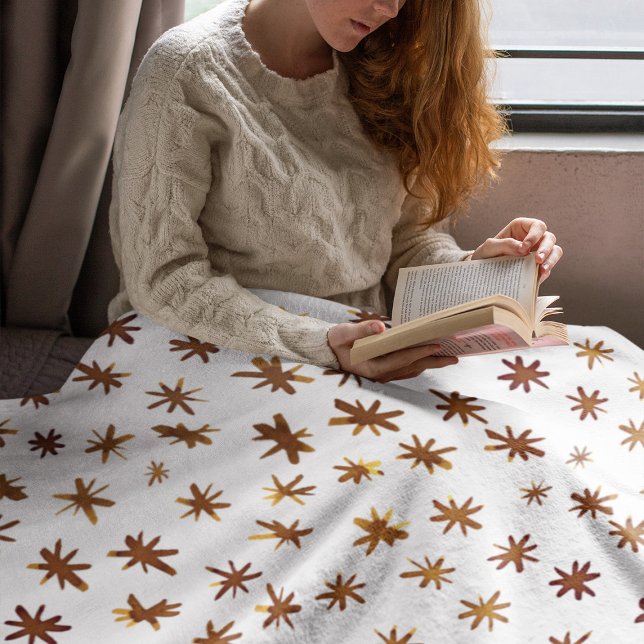 Watercolor stars - amber fleece blanket (Creator Uploaded)