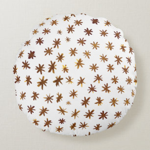 Watercolor stars - amber round cushion
