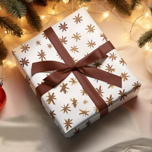 Watercolor stars - amber wrapping paper sheet