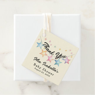 Watercolor Stars Baby Shower Thank You Favour Tags