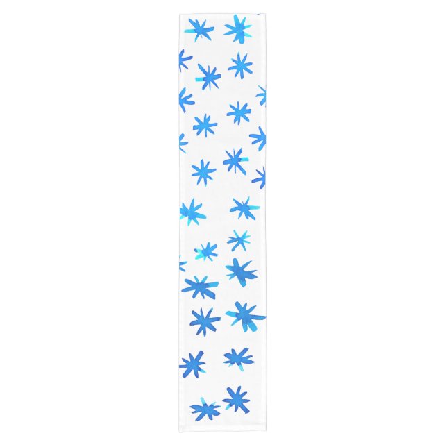 Watercolor stars - blue short table runner (Front)