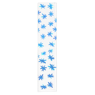 Watercolor stars - blue short table runner