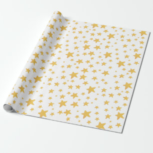 Watercolor Stars Christmas gift wrap
