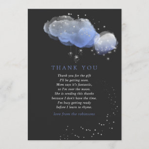 Watercolor Stars Night Sky Baby Shower Thank You Card