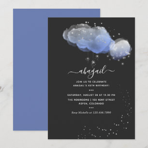 Watercolor Stars Night Sky Birthday Invitation