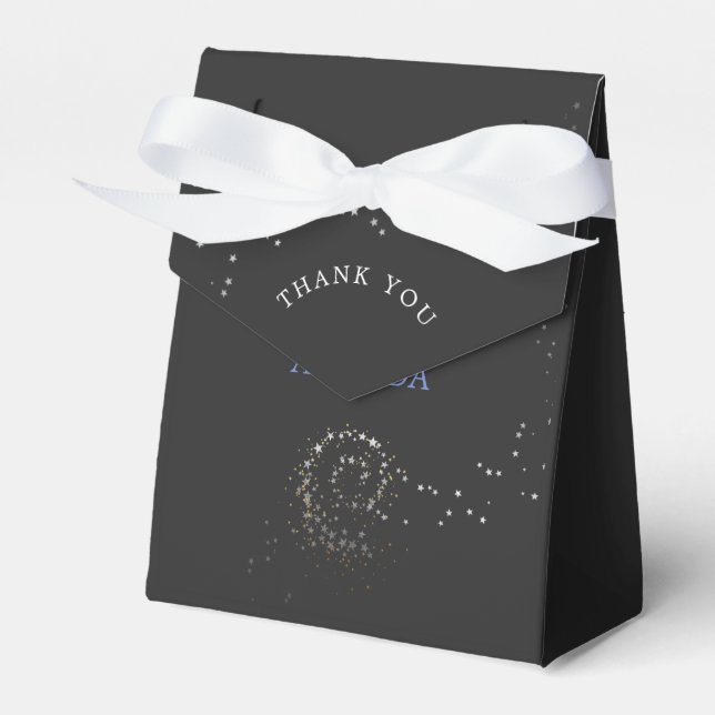 Watercolor Stars Night Sky Boy Baby Shower Favour Box (Front Side)