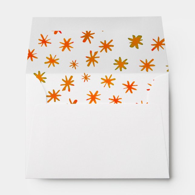 Watercolor stars - orange envelope (Back (Bottom))