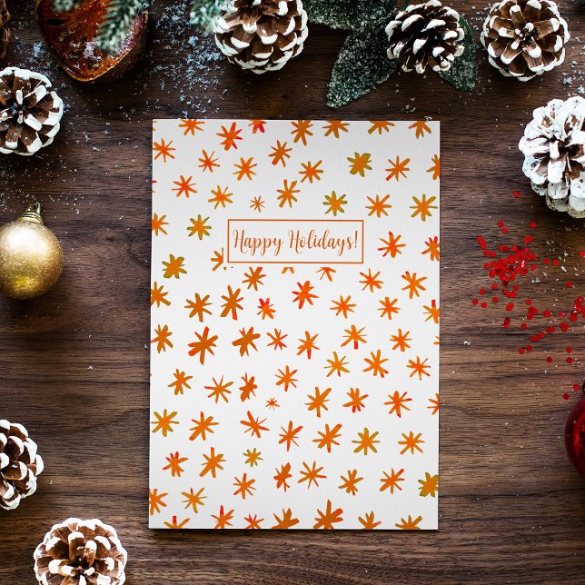 Watercolor stars - orange holiday card (Creator Uploaded)