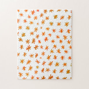 Watercolor stars - orange jigsaw puzzle