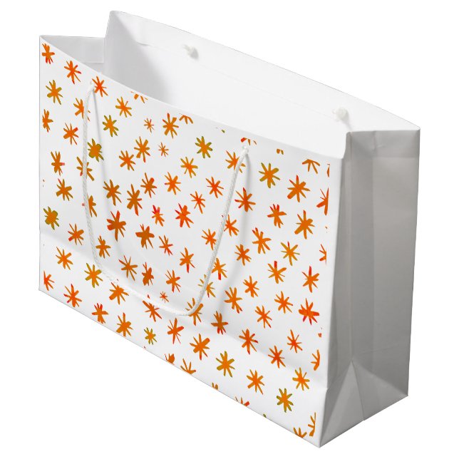 Watercolor stars - orange large gift bag (Front Angled)