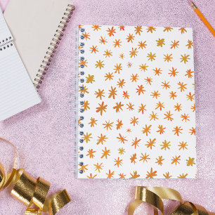 Watercolor stars - orange notebook