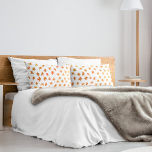 Watercolor stars - orange pillowcase