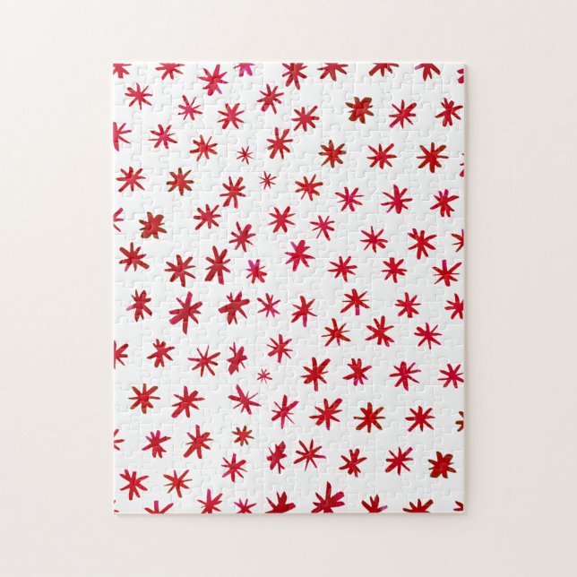 Watercolor stars - red jigsaw puzzle (Vertical)