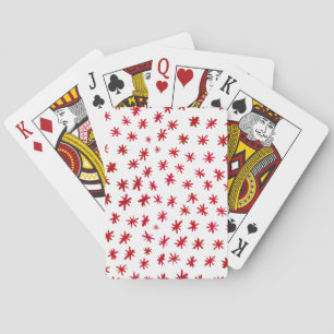 Watercolor stars - red playing cards
