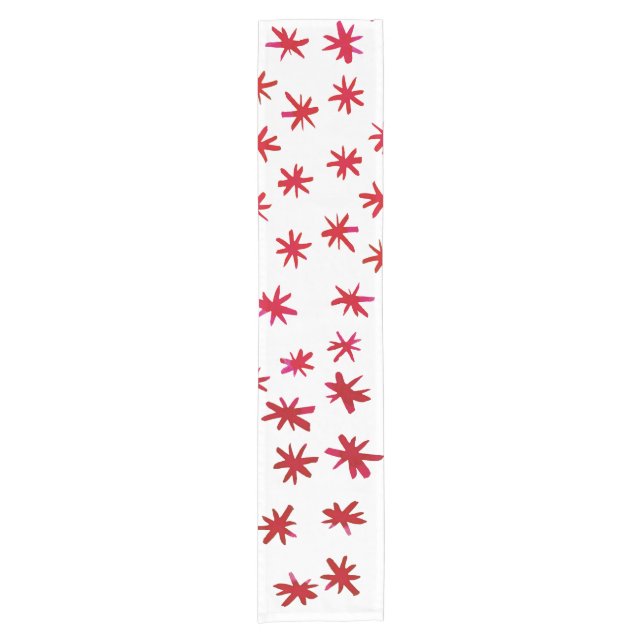 Watercolor stars - red short table runner (Front)