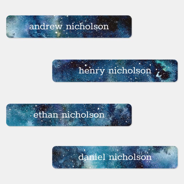 Watercolor Stars Space Blue Galaxy Waterproof (Group)