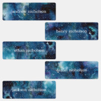 Watercolor Stars Space Blue Galaxy Waterproof