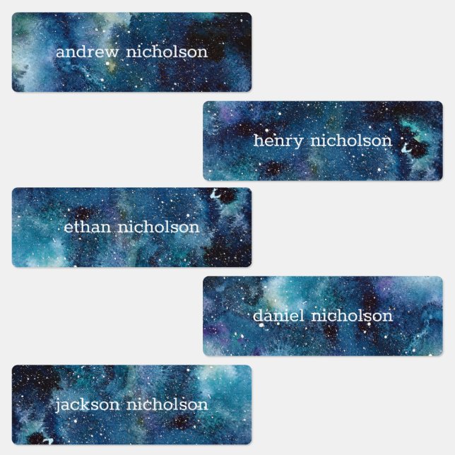 Watercolor Stars Space Blue Galaxy Waterproof (Group)