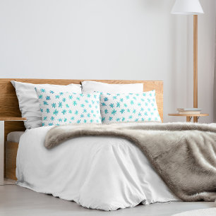 Watercolor stars - turquoise pillowcase