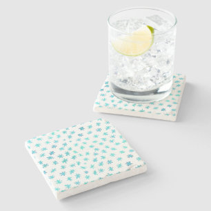 Watercolor stars - turquoise stone coaster