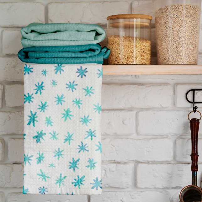 Watercolor stars - turquoise tea towel (Creator Uploaded)