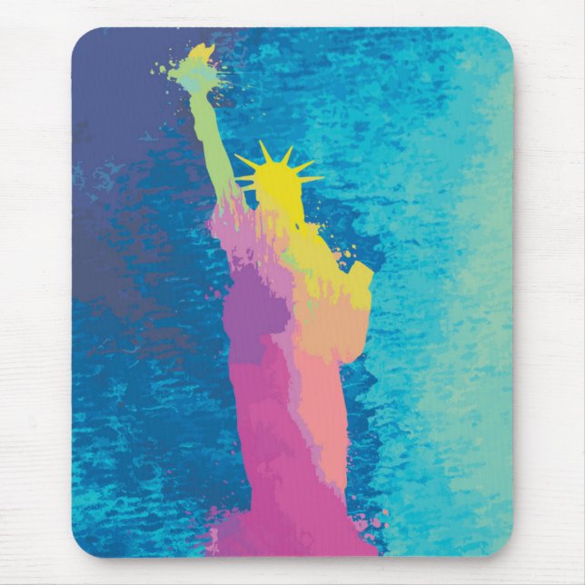 Watercolor Statue of Liberty Mouse Mat (Front)