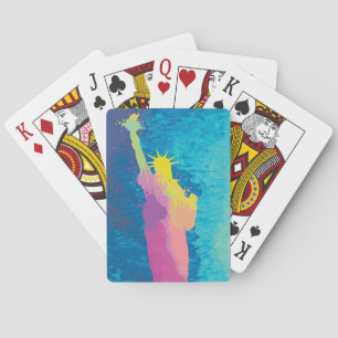 Watercolor Statue of Liberty Playing Cards