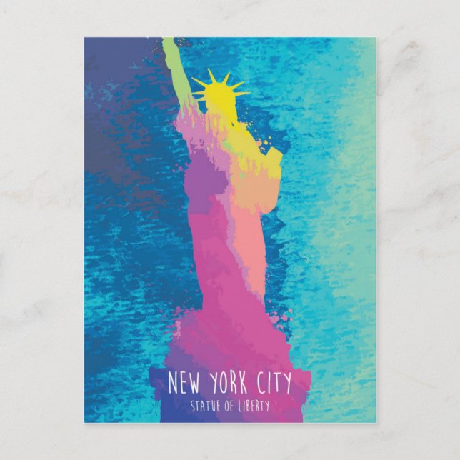 Watercolor Statue of Liberty Postcard (Front)