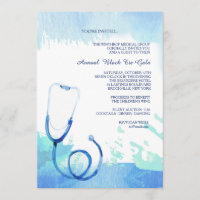 Watercolor Stethoscope Invitation