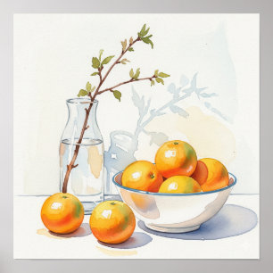 Watercolor Still Life - Oranges Poster