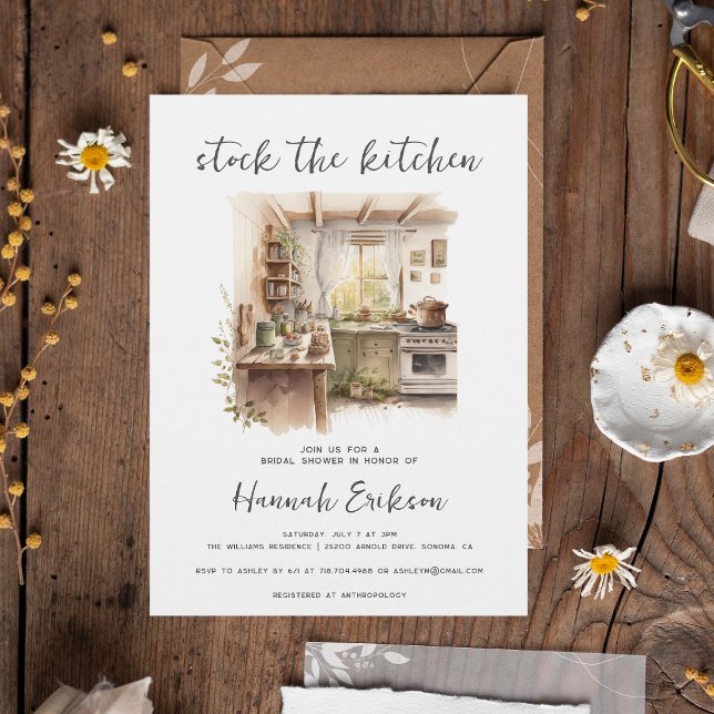 Watercolor Stock The Kitchen Bridal Shower Invitation (Creator Uploaded)