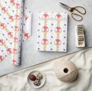 Watercolor Stockings and Garland Wrapping Paper