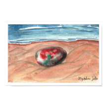 Watercolor Stone on a Baltic Sea Beach