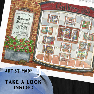Watercolor Storefronts Large 2027 Art Calendar