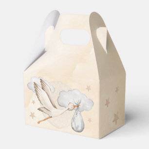 Watercolor Stork Baby Shower Favour Box