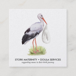 Watercolor Stork Business Card