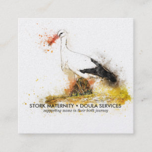 Watercolor Stork Business Card