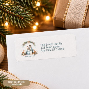 Watercolor Storybook Manger Scene Return Address