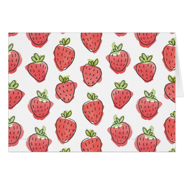 Watercolor Strawberries (Front Horizontal)