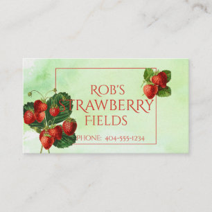 Watercolor Strawberries Business Card