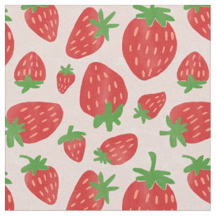 Watercolor Strawberries Fabric